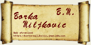 Borka Miljković vizit kartica